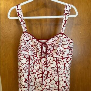 Vintage Ann Taylor Red Floral Tank
